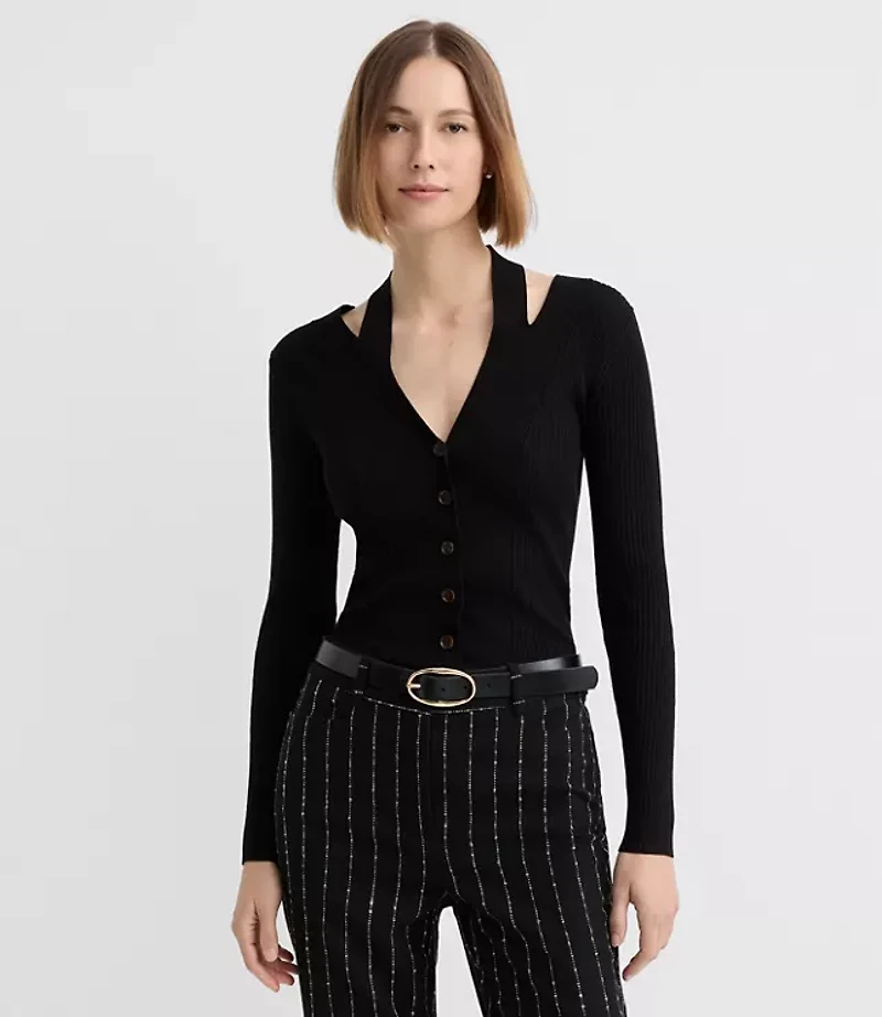 Halter Cutout Cardigan