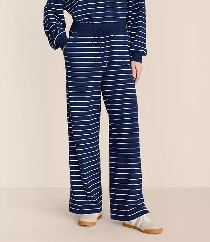 Lou & Grey Striped Cozy Cotton Wide Leg Pants