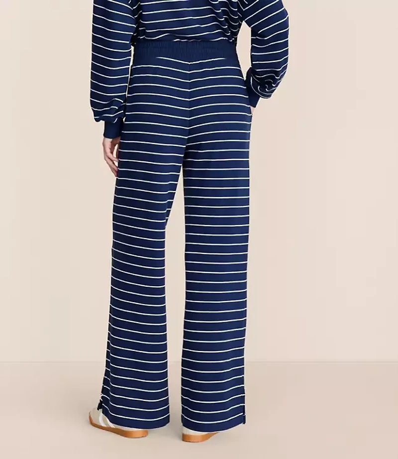 Lou & Grey Striped Cozy Cotton Wide Leg Pants