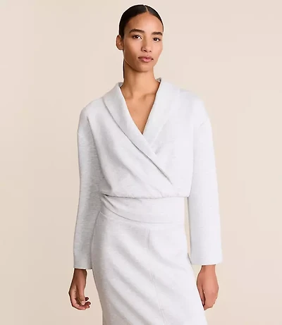 Petite Lou & Grey Heathered Scubasoft Wrap Top