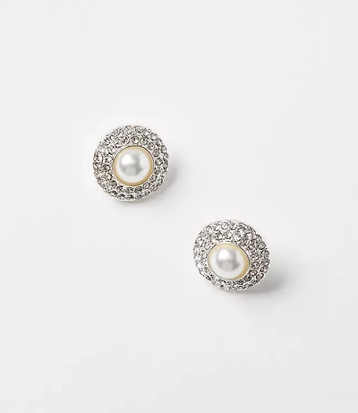 Pearlized Crystal Stud Earrings