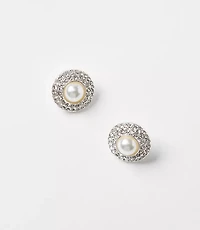 Pearlized Crystal Stud Earrings