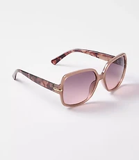 Metallic Trim Wrap Sunglasses