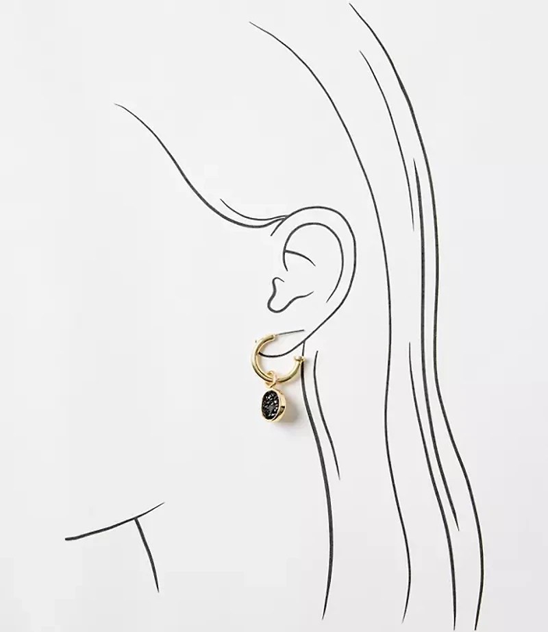 Circle Drop Hoop Earrings