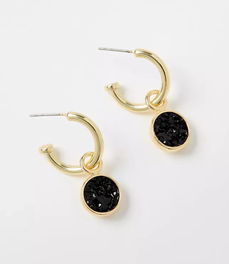 Circle Drop Hoop Earrings
