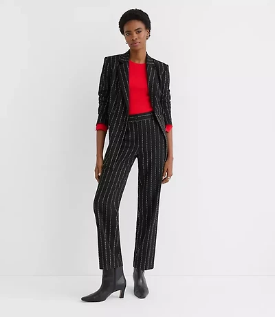Petite Parker Straight Pants Brushed Pinstripe