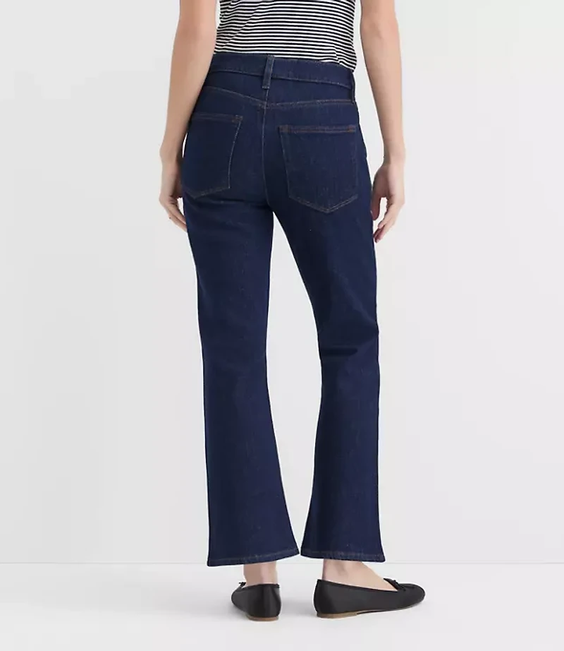 Rivete High Rise Kick Crop Jeans Nova Wash