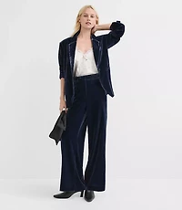 Petite Velvet Belted Modern Blazer