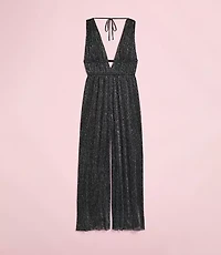 Lately Metallic Pleated Strappy Back Jumpsuit