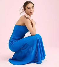 Lately Strapless Mixed Media Gown