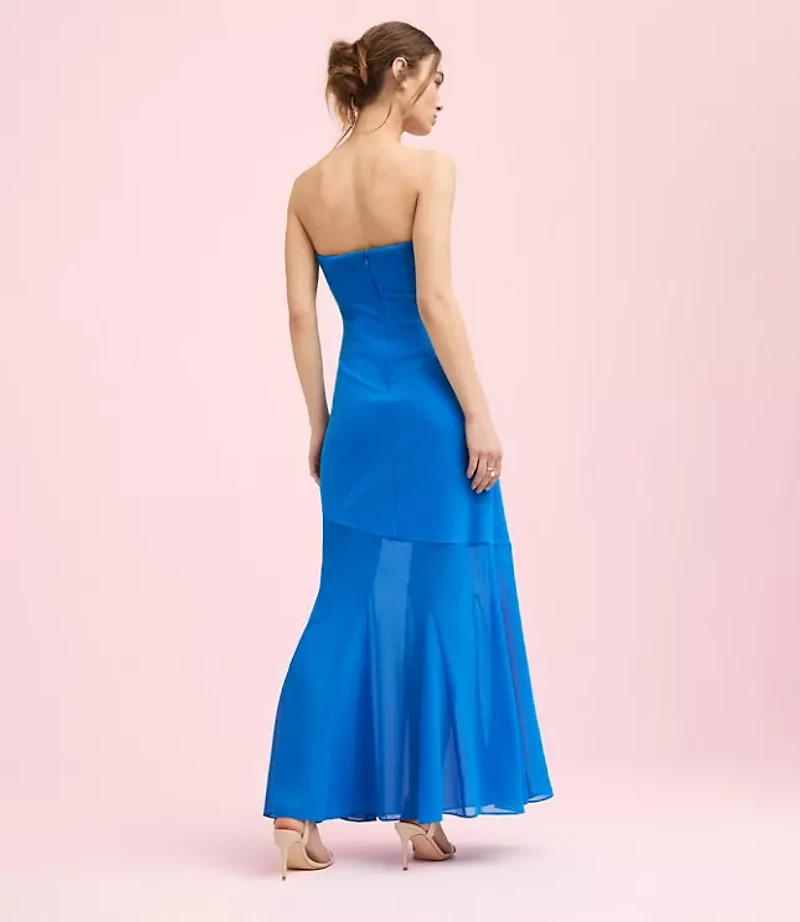 Lately Strapless Mixed Media Gown