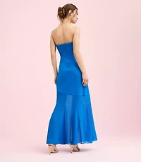 Lately Strapless Mixed Media Gown