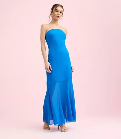 Lately Strapless Mixed Media Gown