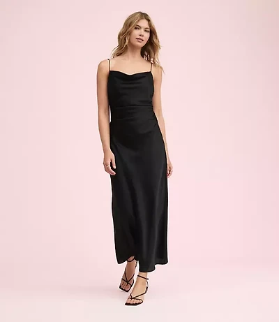 Lately Satin Cowl Neck Gown