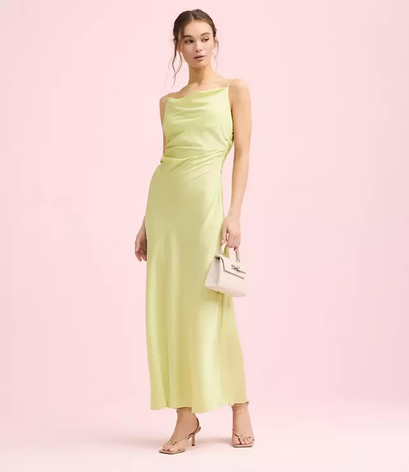 Lately Satin Cowl Neck Gown