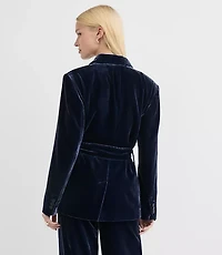 Velvet Belted Modern Blazer