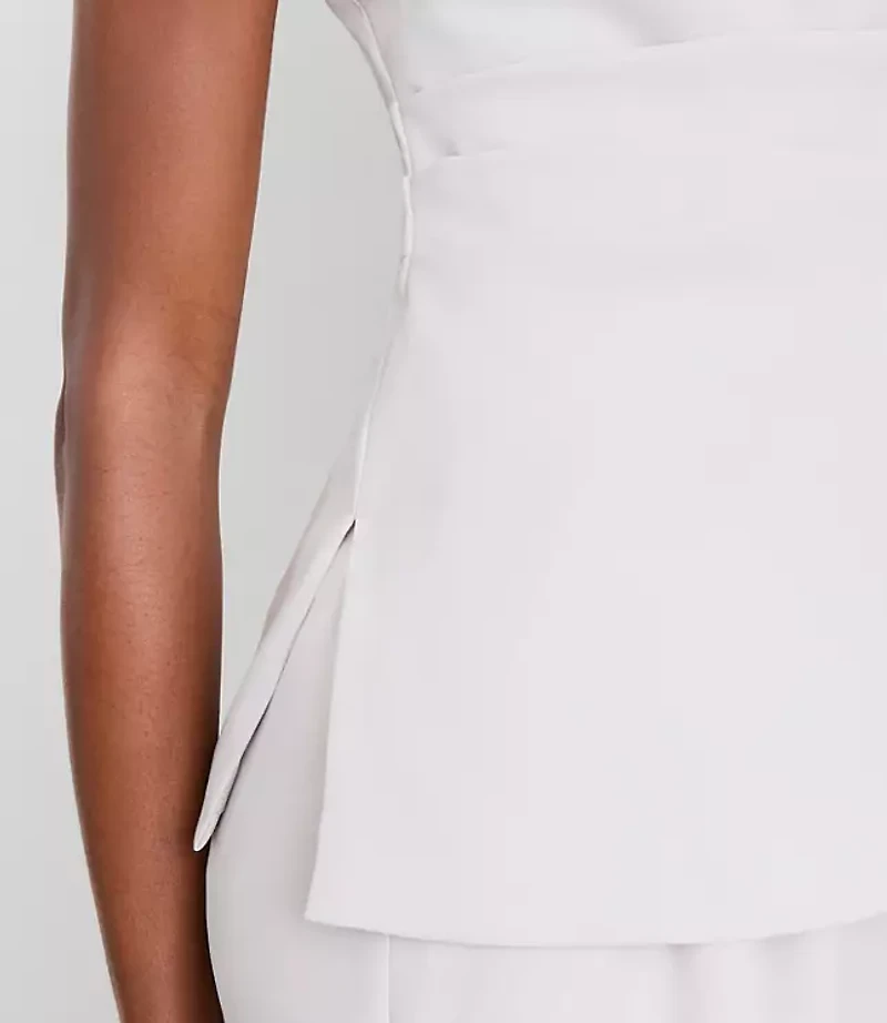 Petite LOFT Versa Crepe Drape Pleated Strapless Top