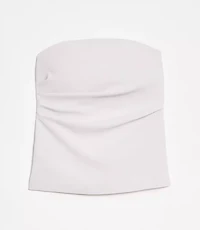 Petite LOFT Versa Crepe Drape Pleated Strapless Top