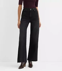 Rivete Petite Curvy Fresh Cut High Rise Wide Leg Jeans Noir Wash