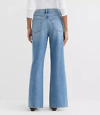 Rivete Petite Curvy High Rise Relaxed Wide Leg Jeans Light Wash