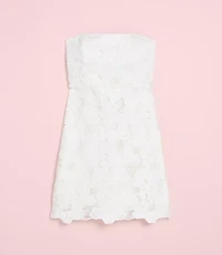 Lately Floral Lace Strapless Mini Dress