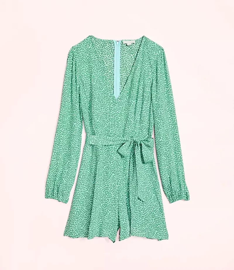 Lately Dotted Long Sleeve Romper