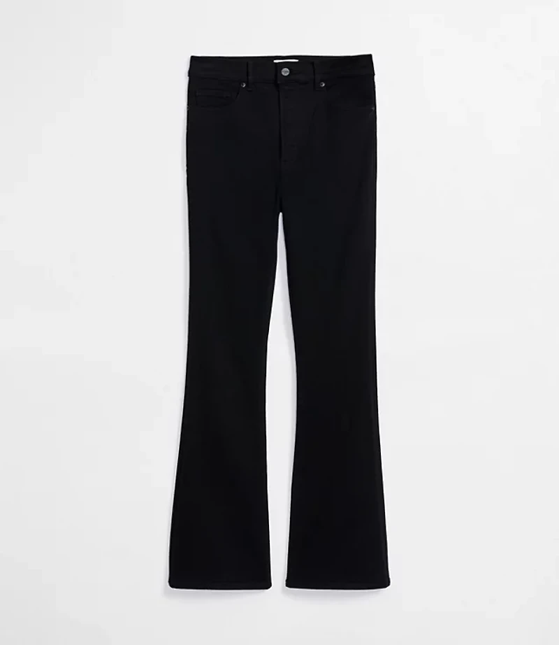 Rivete Curvy High Rise Slim Flare Jeans Noir