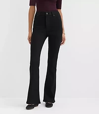 Rivete Curvy High Rise Slim Flare Jeans Noir