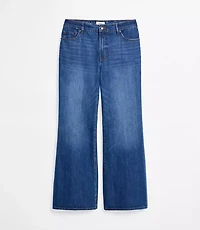 Rivete Petite Mid Rise Relaxed Flare Jeans Vintage Dark Wash