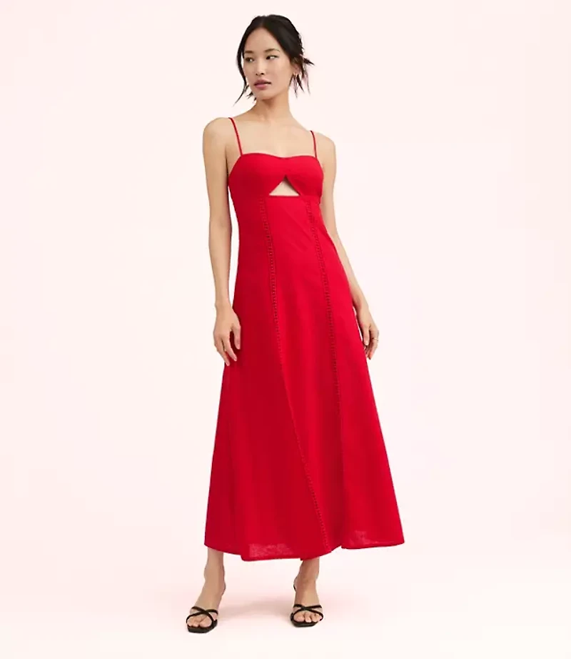 Lately Cutout Linen Cotton Maxi Dress