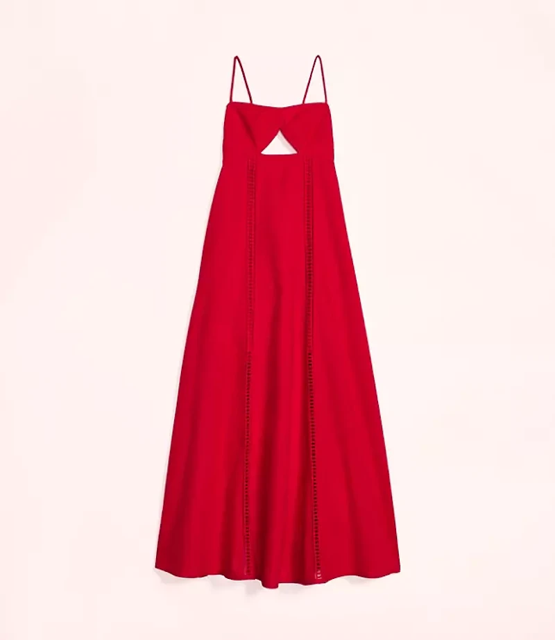 Lately Cutout Linen Cotton Maxi Dress