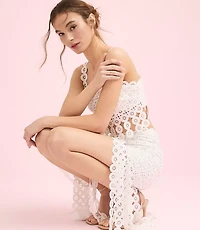 Lately Crochet Lace Fringe Top