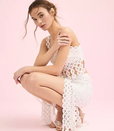 Lately Crochet Lace Fringe Top