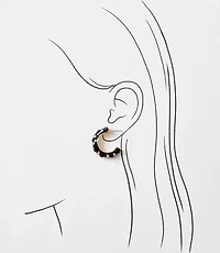 Pave Chunky Enamel Hoop Earrings