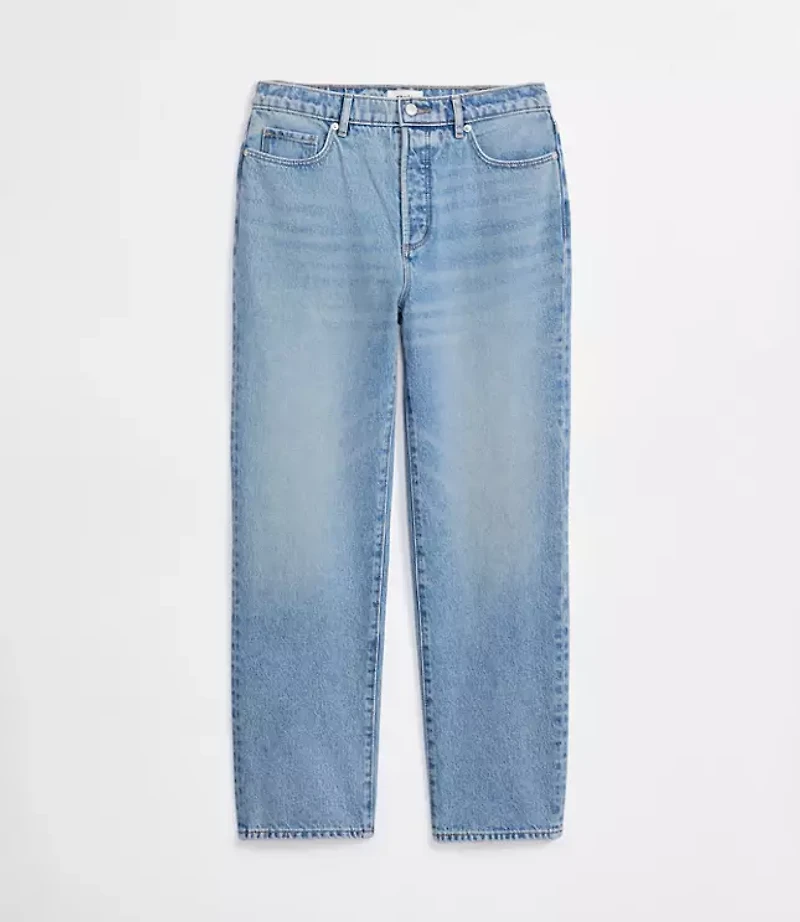 Rivete Petite Curvy High Rise Straight Jeans Vintage Mid Wash