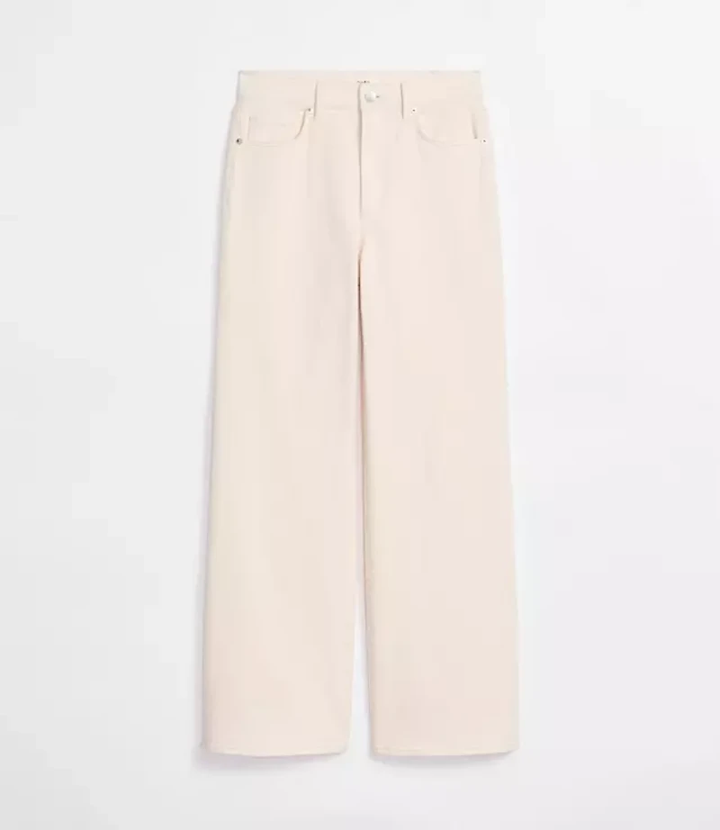 Rivete Petite High Rise Wide Leg Jeans Ivory