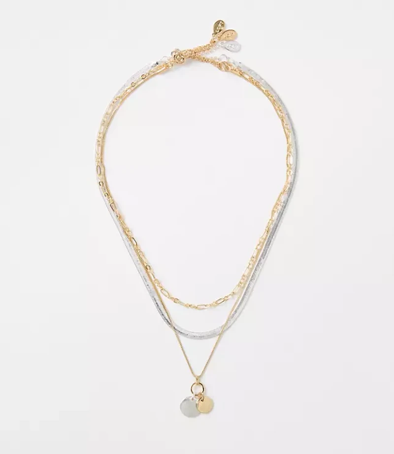 Mixed Metal Delicate Chain Necklace Set