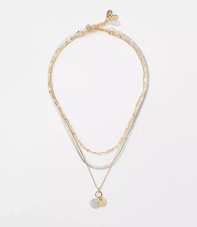 Mixed Metal Delicate Chain Necklace Set