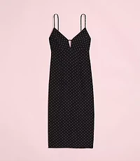 Lately Dotted Cutout Midi Slip Dress