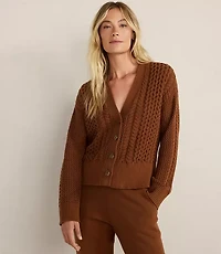 Haven Well Within Cotton Blend Mixed Stitch Cardigan