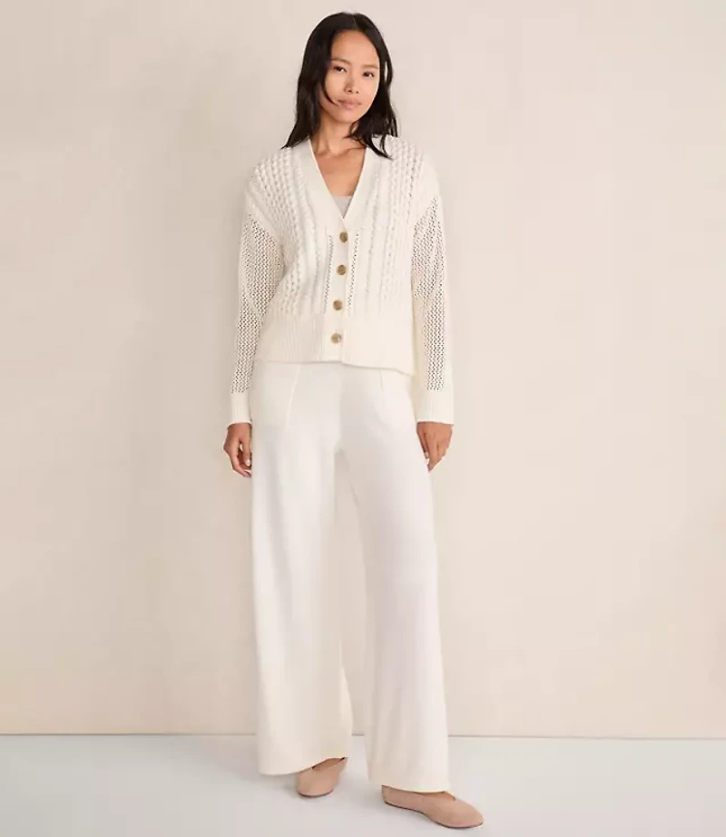 Haven Well Within Cotton Blend Mixed Stitch Cardigan