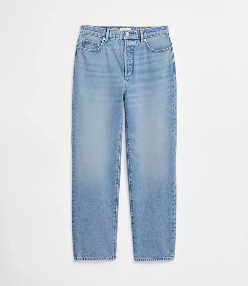 Rivete Petite High Rise Straight Jeans Vintage Mid Wash