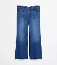 Rivete Petite Curvy Mid Rise Relaxed Flare Jeans Vintage Dark Wash