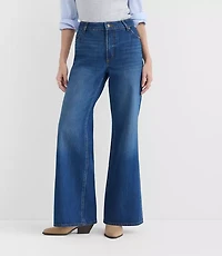 Rivete Petite Curvy Mid Rise Relaxed Flare Jeans Vintage Dark Wash