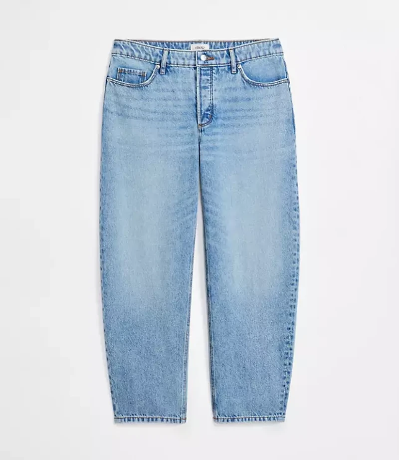 Rivete Curvy Mid Rise Barrel Jeans Aura