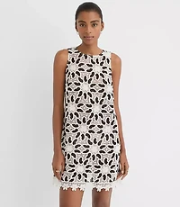 LOFT Beach Floral Crochet Mini Dress