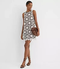 LOFT Beach Floral Crochet Mini Dress