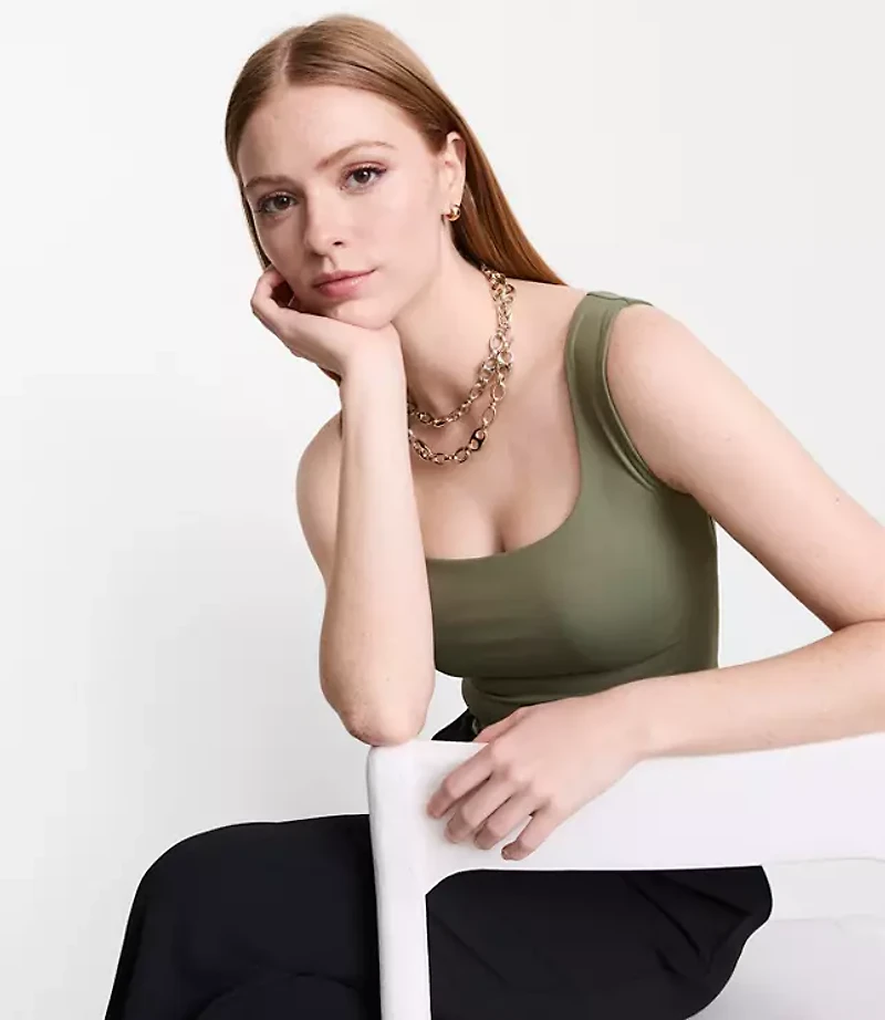 LOFT Versa 360 Knit Square Neck Tank Top