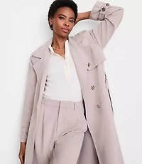 Petite LOFT Versa Seasonless Stretch Trench Coat Stripe