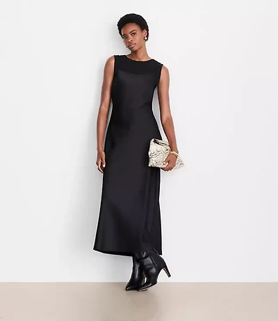 Petite LOFT Versa Satin Maxi Slip Dress